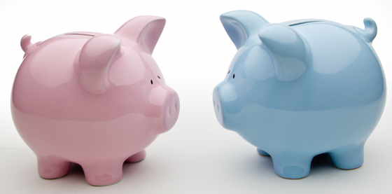 Pink and Blue Piggy Banks