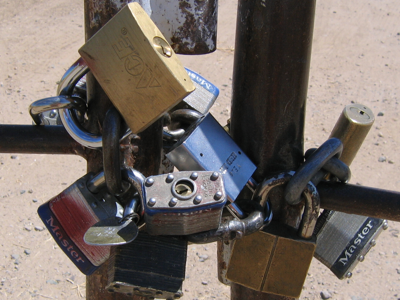 Locks on a gate