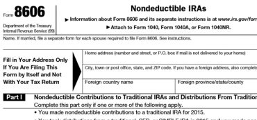 After-Tax IRA Contributions Must Be Reported On IRS Form 8606
